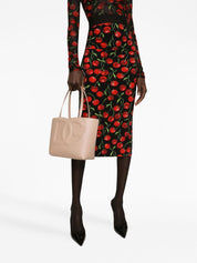Dolce & Gabbana Small Calfskin Logo Shopper Bag Powder Pink 