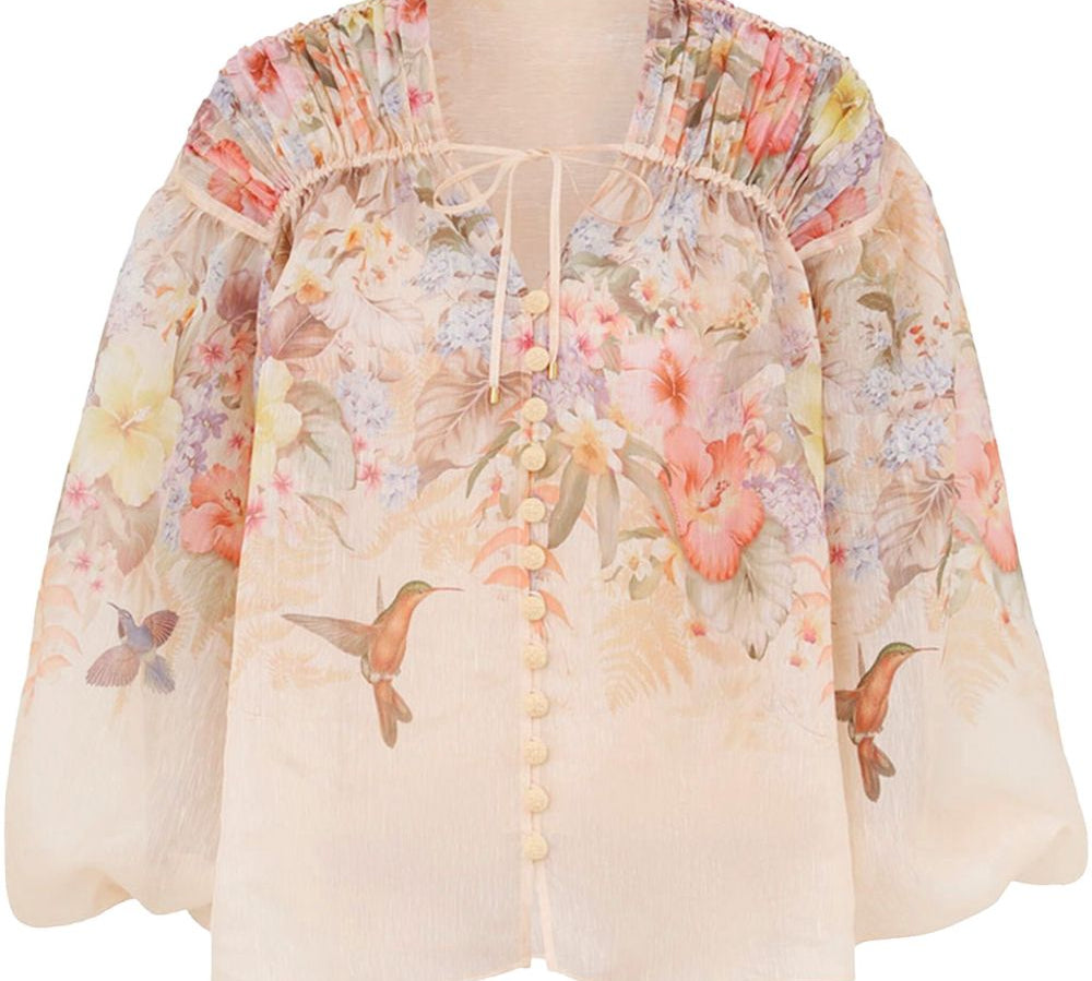 Front Lace-Up Shirt Ivory