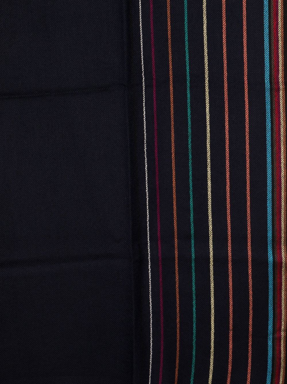 Paul Smith Wool Frayed Edge Scarf Multicolor Close Up View 