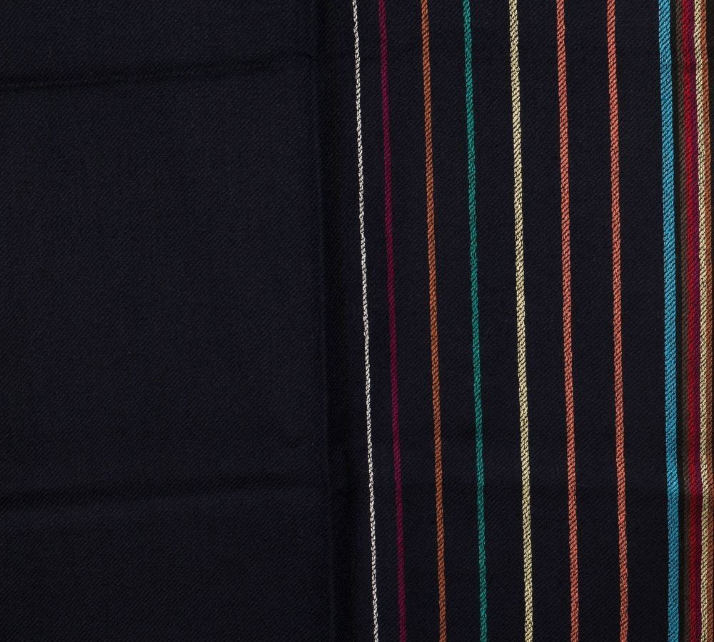 Paul Smith Wool Frayed Edge Scarf Multicolor Close Up View 