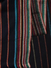 Paul Smith Wool Frayed Edge Scarf Multicolor Close Up View 