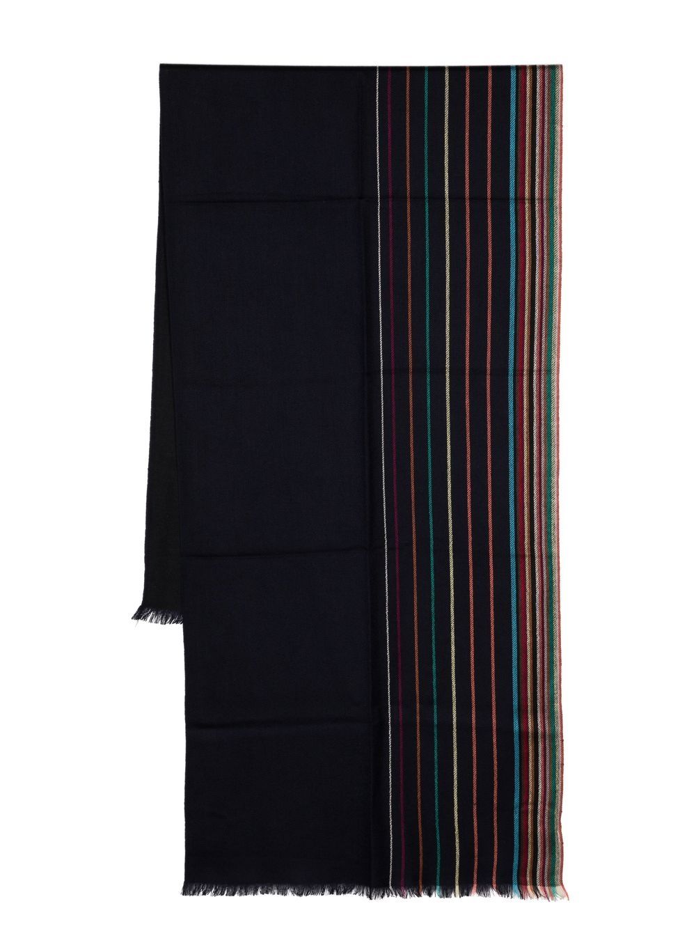 Paul Smith Wool Frayed Edge Scarf Multicolor Front View 
