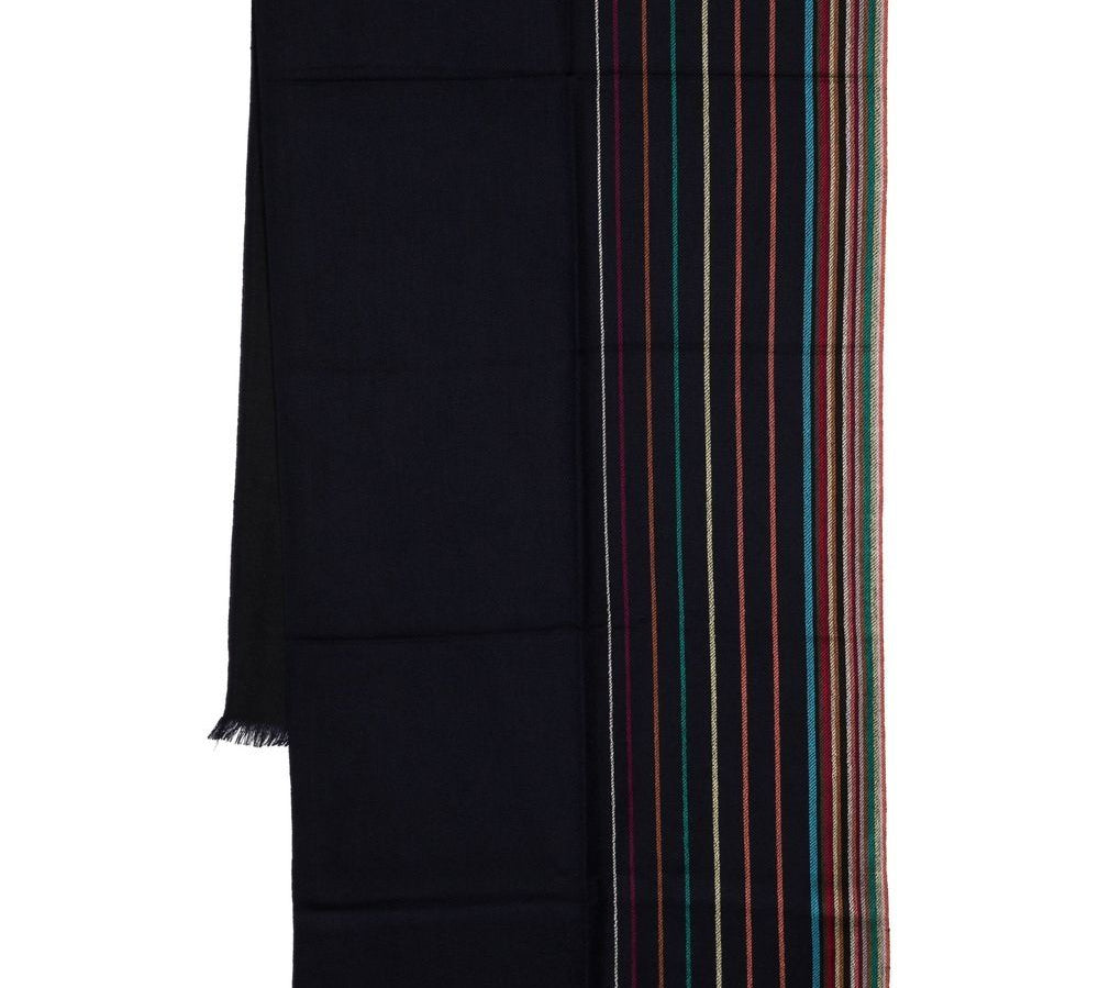 Paul Smith Wool Frayed Edge Scarf Multicolor Front View 