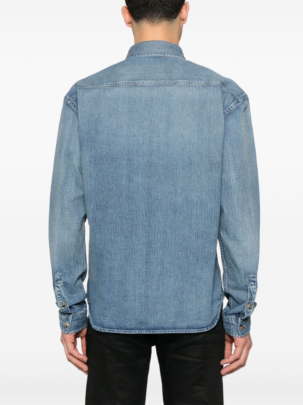 Saint Laurent Denim Cotton Shirt Back View 