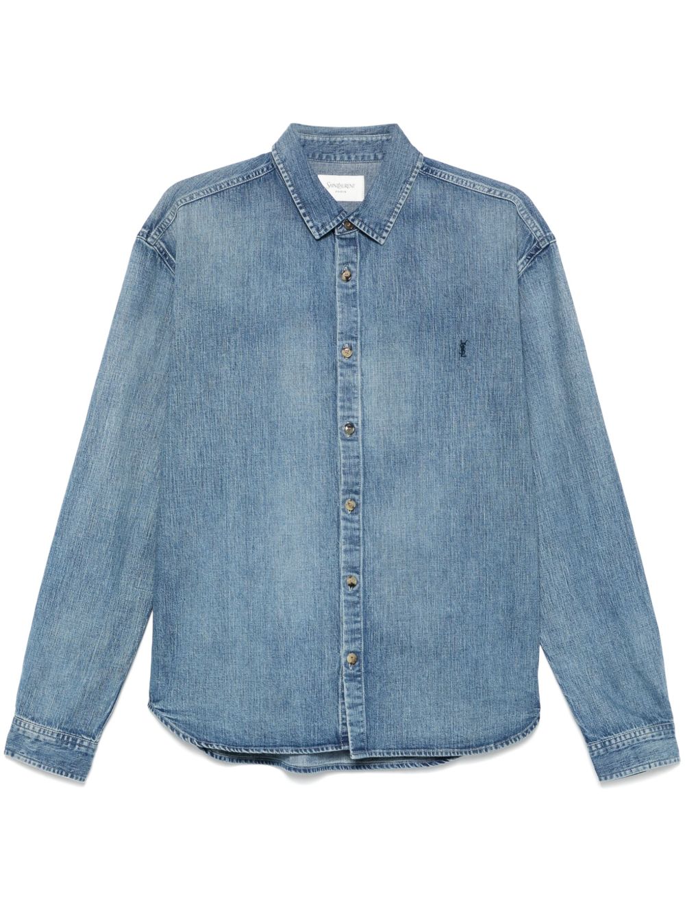 Saint Laurent Denim Cotton Shirt Front View 