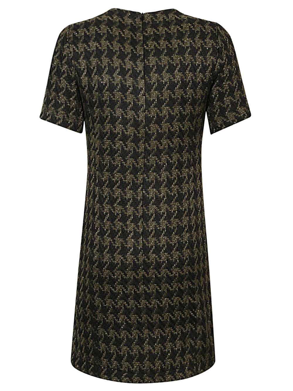Short Sleeve Hidden Zip Closure Dress Back View 