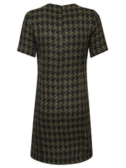 Short Sleeve Hidden Zip Closure Dress Back View 