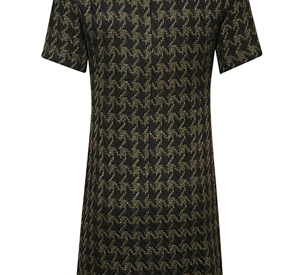 Short Sleeve Hidden Zip Closure Dress Back View 