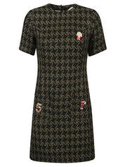 Short Sleeve Hidden Zip Closure Dress Front View 
